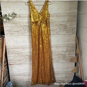 Gold Sequin Maxi Dress